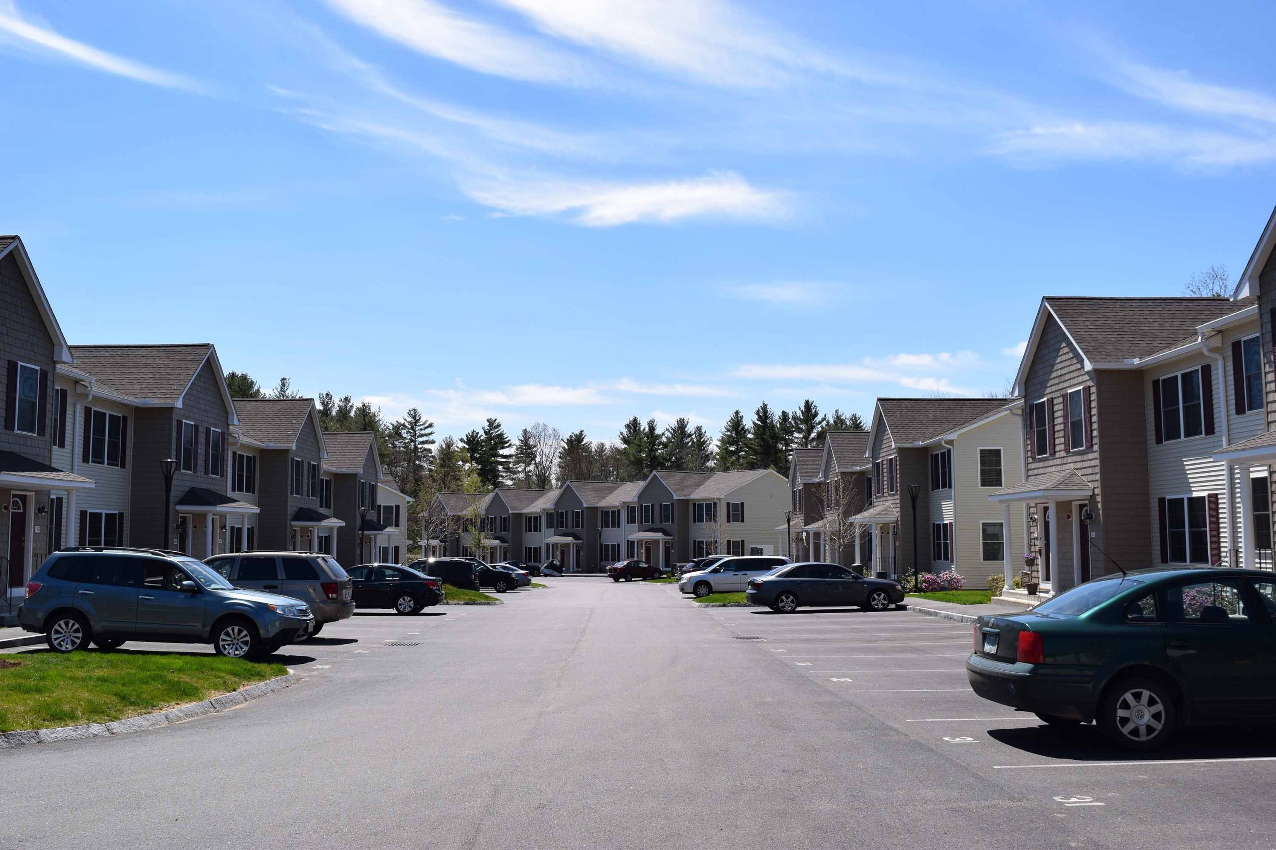 Evergreen Way community street by Socha Companies is a quality townhouse community in Manchester, NH